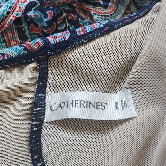 Catherines Tankini Top Womens 20W Blue Paisley - Picture 4 of 4